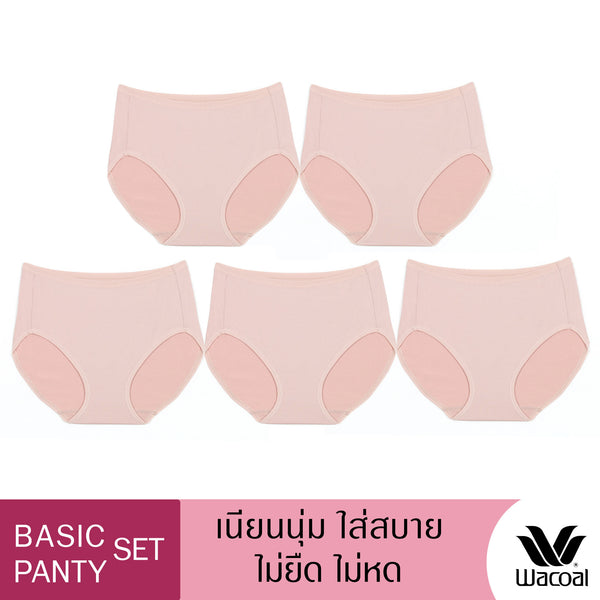 Wacoal Value Pack Short Panty กางเกงในใส่สบาย รูปแบบเต็มตัว 1 Pack 5 pcs รุ่น WU4C34/WU4F34