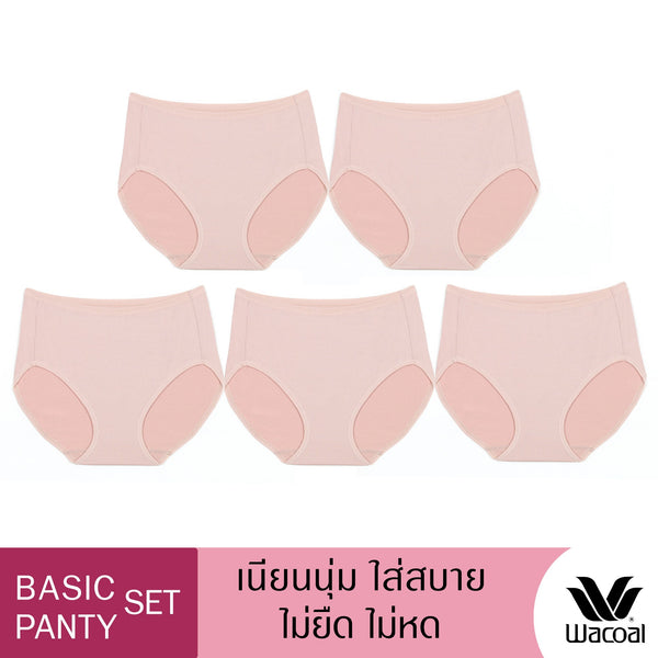 Wacoal Value Pack Short Panty กางเกงในใส่สบาย รูปแบบเต็มตัว 1 Pack 5 pcs รุ่น WU4C34/WU4F34